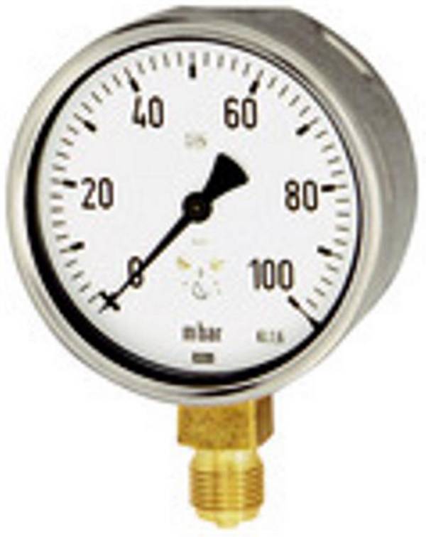 Kapselfedermanometer, G 1/2 radial unten, 0 - 25 mbar, Ø 100