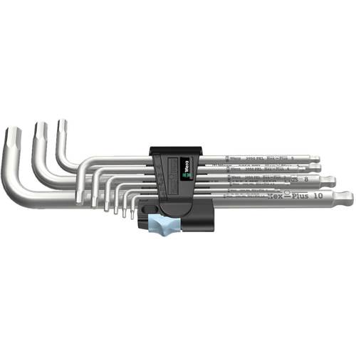 Wera 3950 PKL/9 Innen-Sechskant Winkelschraubendreher-Set 1.5 mm, 2 mm, 2.5 mm, 3 mm, 4 mm, 5 mm, 6 mm, 8 mm, 10 mm 9tei...