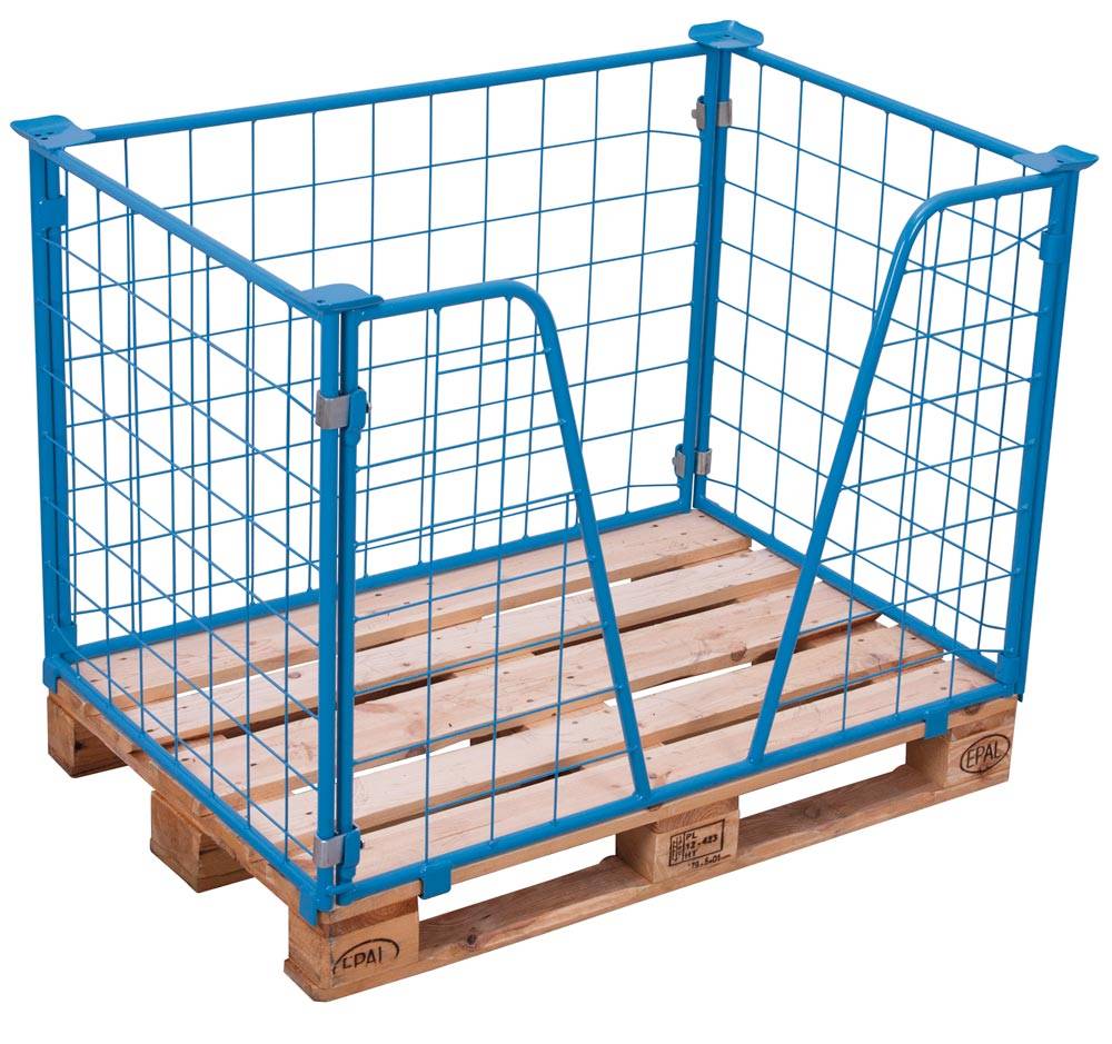 Palettenaufsatz, Höhe 1000 mm, für Paletten 800x1200 mm, Auflast 1000 kg, RAL 50-0