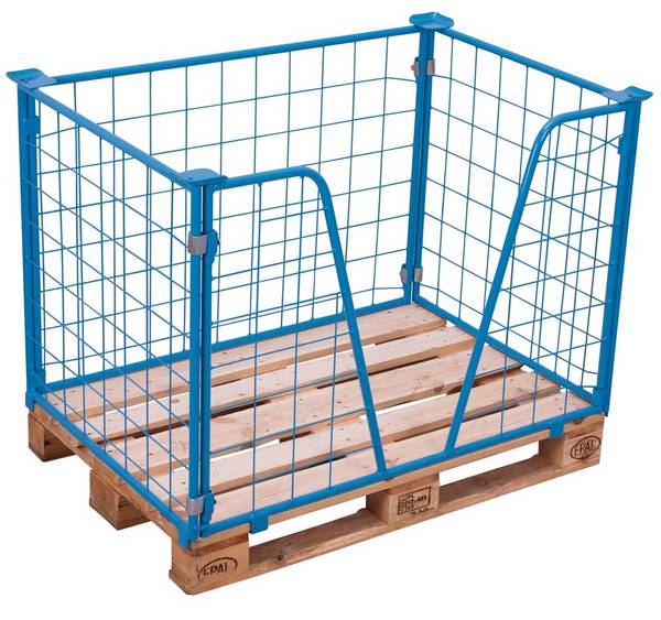 Palettenaufsatz, Höhe 1000 mm, für Paletten 800x1200 mm, Auflast 1000 kg, RAL 50