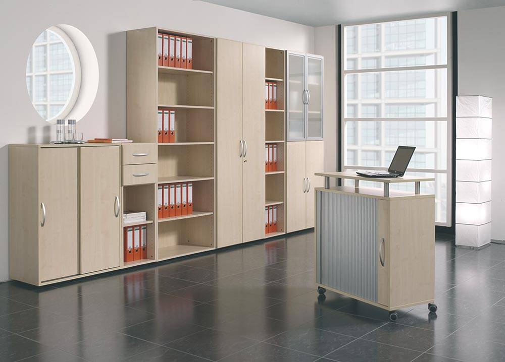 Schiebetürenschrank, BxTxH 800x425x1182 mm, 3 OH, 2 Böden, Schloss, ahorn-1