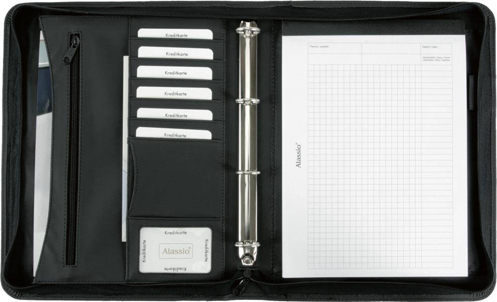 Ringbuchmappe Office-Set A4 Kunstleder schwarz-1