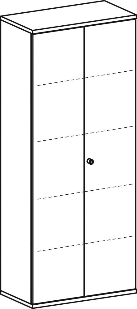 Geramöbel Büroschrank Profi, 5 OH, Breite 800 mm, Flügeltür, weiß-0