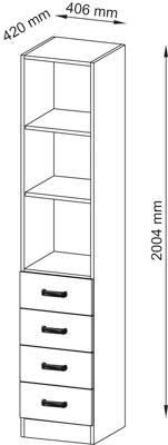 Kombiregalschrank 2 FB grau B 40cm 6er