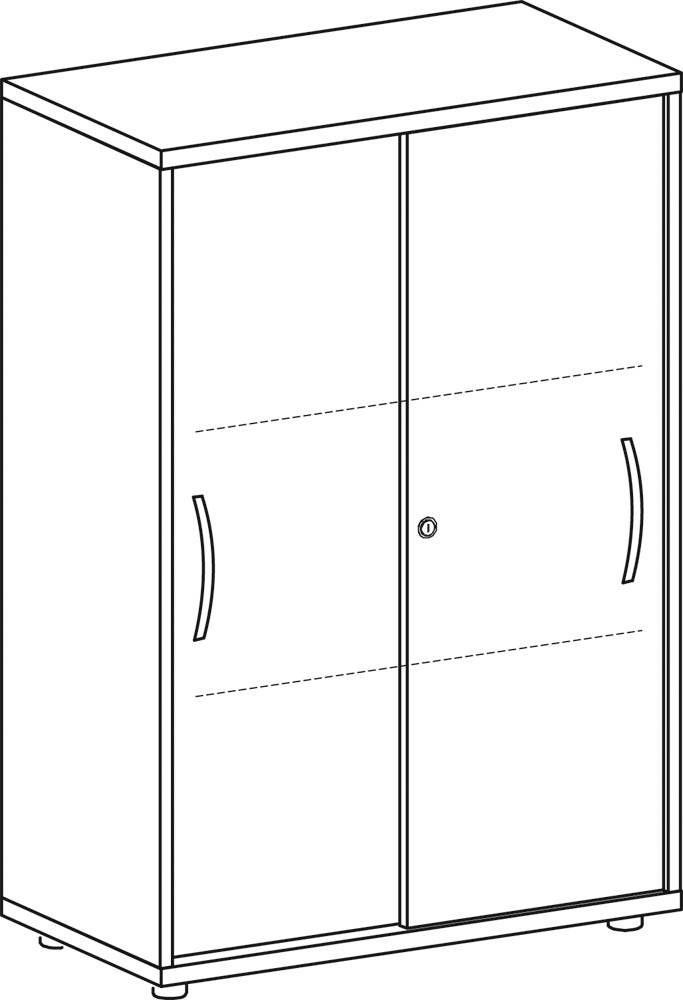 Schiebetürenschrank, BxTxH 800x425x1182 mm, 3 OH, 2 Böden, Schloss, ahorn-0