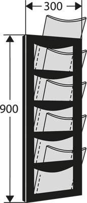 kerkmann Wand-Prospekthalter NovaX, DIN A4 hoch, 5 Fächer (71400060)-1