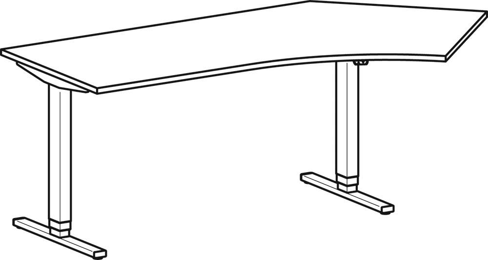 Elektro-Hubtisch rechts S-08F1616-LS lichtgrau/silber-0