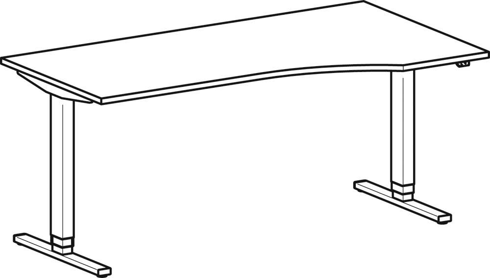 Elektro-Hubtisch rechts S-08F1811-LS lichtgrau/silber-0