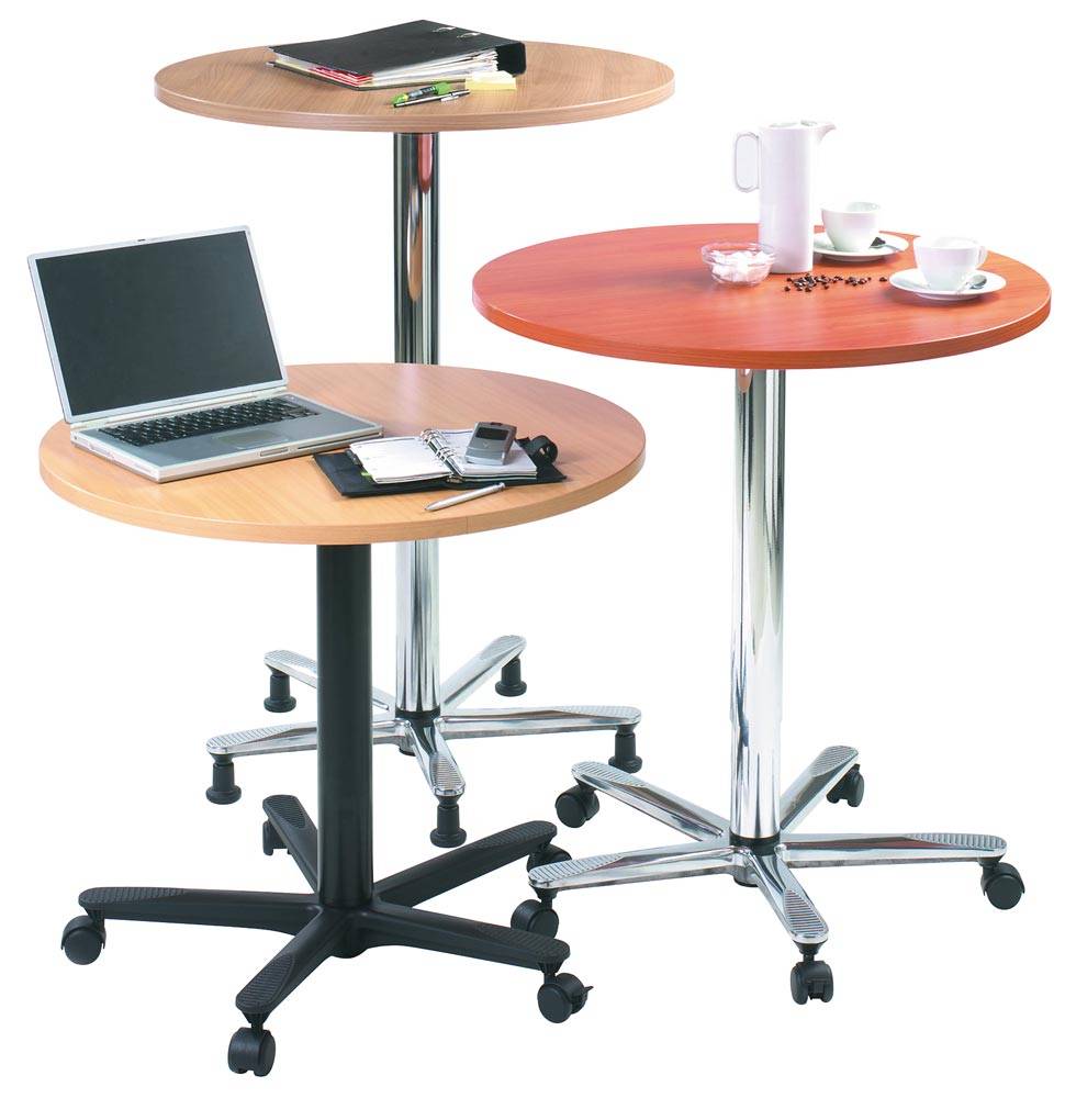 Säulentisch, Durchm.xH 800x720-1140 mm, Gasdruckfeder, Tischplatte 25 mm eiche,-1