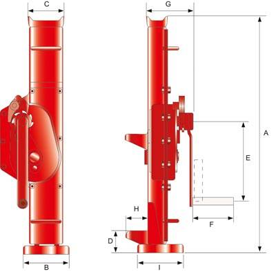 Stahlwinde Trgf.3t max.Hubhöhe355mm Bau-H.735mm feste Klaue SCHEFER MIETSTAPLER-1