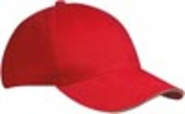 5 Panel Sandwich Cap 5 Panel Cap mit kontrastfarbigem Sandwich weiß/rot, Gr. one size