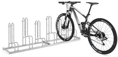 WSM Fahrradständer Bügelparker Reifenbr. bis 5,5 cm, Radabstand 35,0 cm, 5 Einstellplätze, verz. Stahl-0