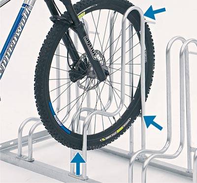 WSM Fahrradständer Bügelparker Reifenbr. bis 5,5 cm, Radabstand 35,0 cm, 5 Einstellplätze, verz. Stahl-1