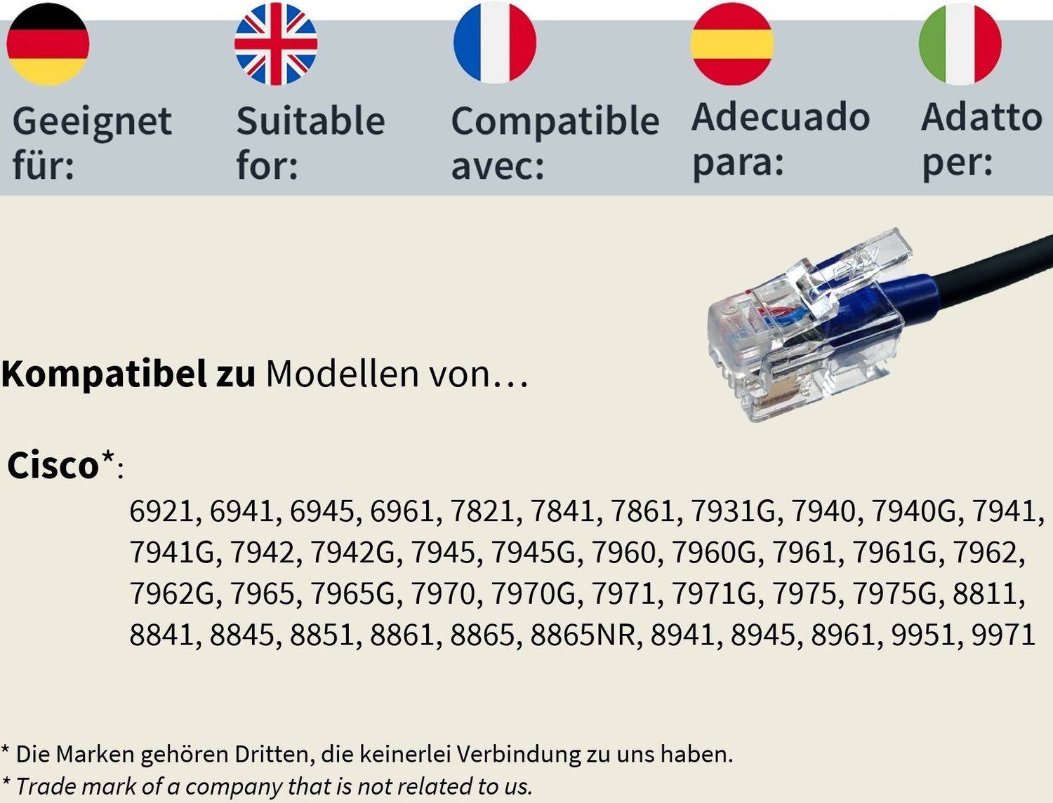 Gequdio RJ-Kabel kompat. mit Cisco Telefon - Kabel - Kabel-2