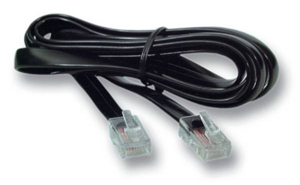EFB-Elektronik K2402SW.030, Modularkabel schwarz, 2 x RJ10 (4/4) Stecker, 1:1, 0,3 m