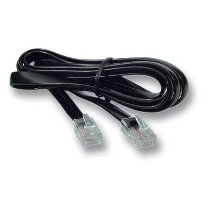 EFB-Elektronik K2402SW.030, Modularkabel schwarz, 2 x RJ10 (4/4) Stecker, 1:1, 0,3 m-0