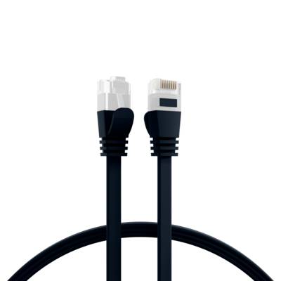 RJ45 Flachpatchkabel Cat.6A U/UTP PVC -- schwarz 2m Kupferverkabelung