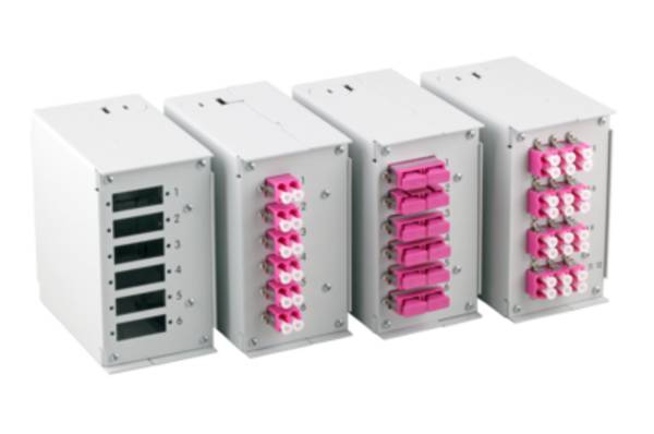 Hutschienenbox Frontblende leer 1,7mm, 12x SC-Simplex / LC-Duplex / E2000® Glasfaserverkabelung und