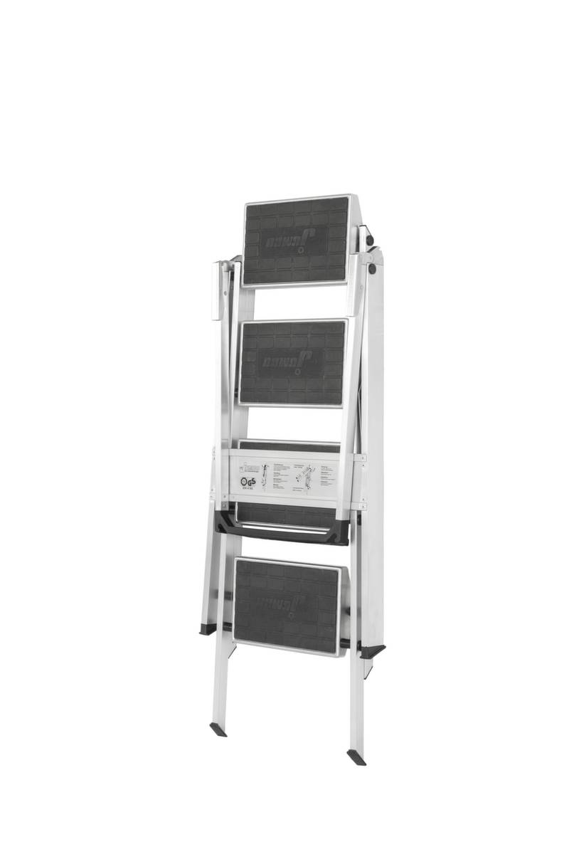 Sicherheitsklapptreppe,Podest H 900mm,einseitig,4 Stufen,m. Gummibelag,Alu,Sicherheitsbügel-4