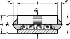 Ganter 614.2-2,5 FEDERNDES DRUCKSTÜCK, DOPPELSEITIG-2