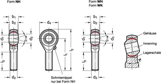 Gelenkköpfe mit Schraube, Edelstahl-2
