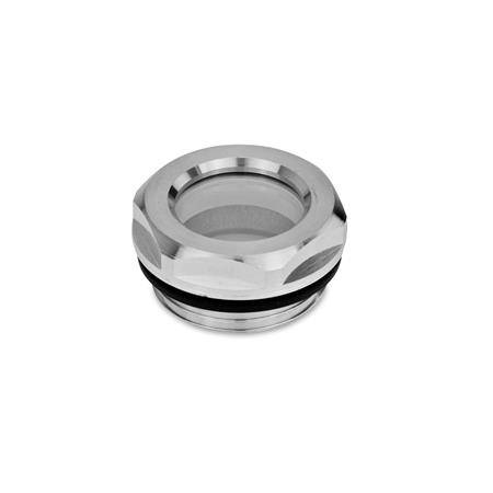 Ölschaugläser, Aluminium / Floatglas, beständig bis 100 °C, blank-0