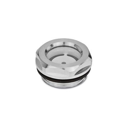 Ölschaugläser, Aluminium / ESG-Glas, beständig bis 180 °C, blank-0