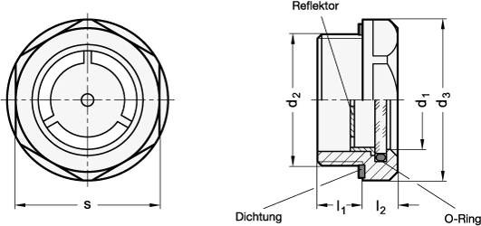 Ölschaugläser, Messing / Float-Glas-2