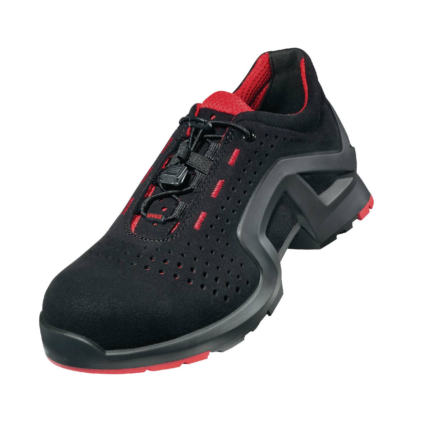 Uvex 1 X-Tended Support Arbeitsschuhe - Sicherheitsschuhe S1 SRC ESD - Rot-Schwarz - 38-0