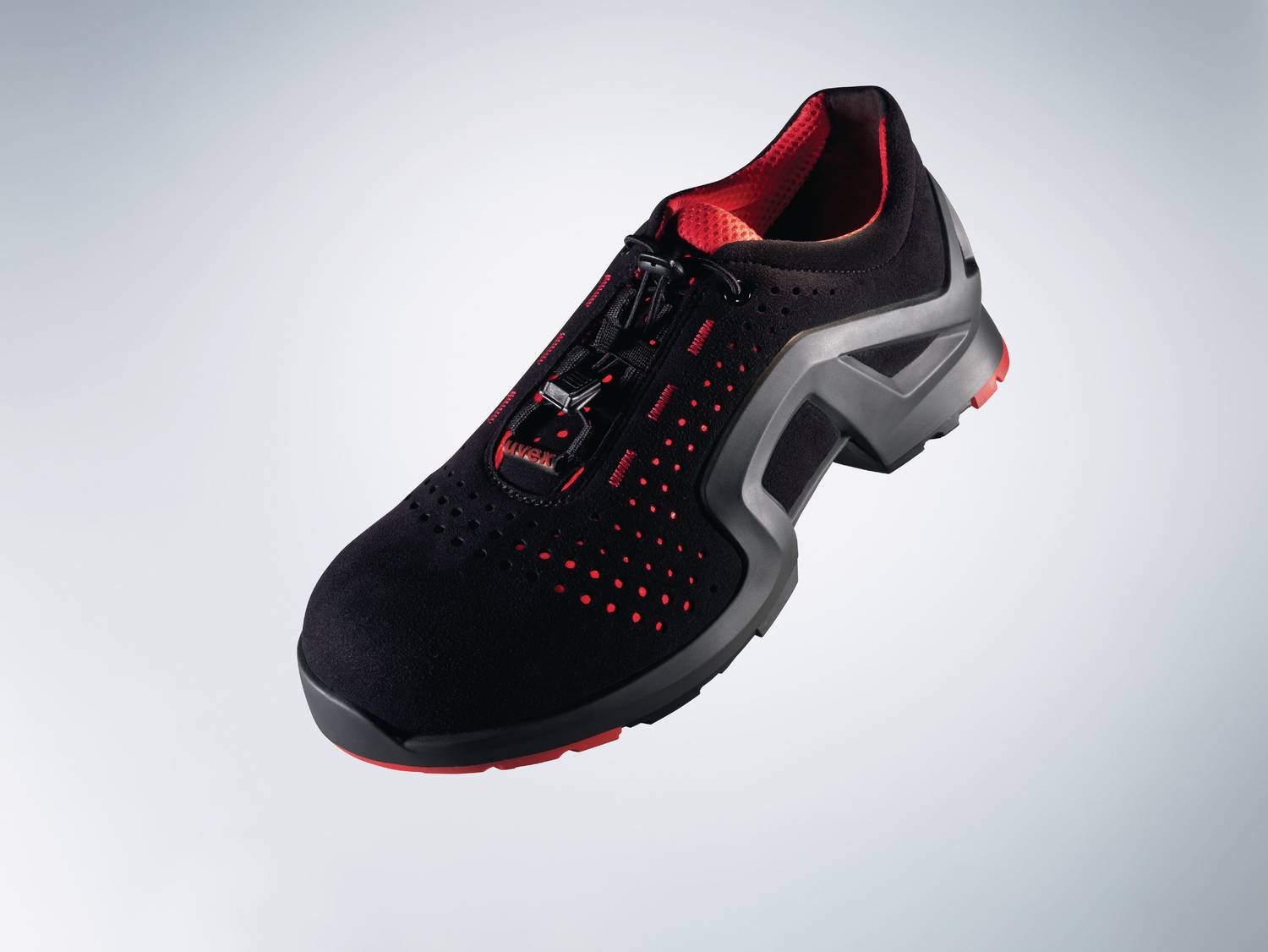 Uvex 1 X-Tended Support Arbeitsschuhe - Sicherheitsschuhe S1 SRC ESD - Rot-Schwarz - 38-2