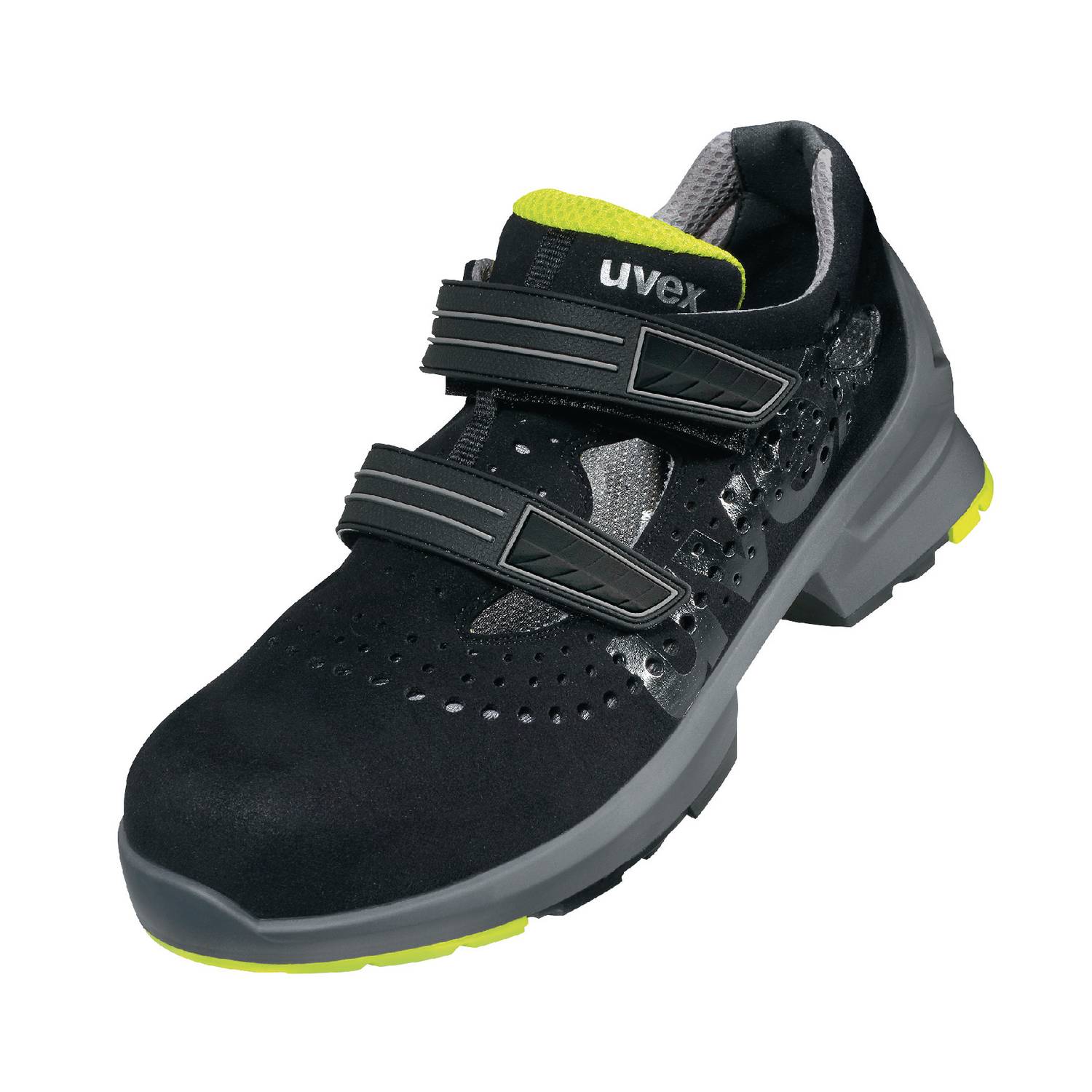 Uvex 1 Arbeitsschuhe - Sicherheitssandalen S1 SRC ESD - Lime-Schwarz - Weite 12 / Weit - GR - 52-0