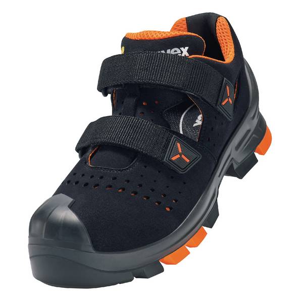 Uvex 2 Arbeitsschuhe - Sicherheitssandalen S1 P SRC ESD - Orange-Schwarz - Weite 14 / Extra Breit - 38