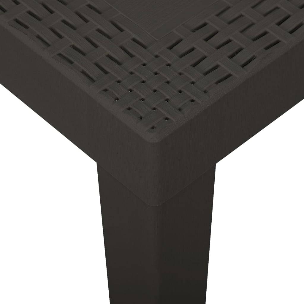 vidaXL Gartentisch Anthrazit 79x65x72 cm Kunststoff-3