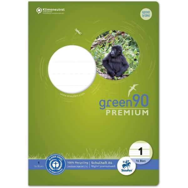 Schulheft Green A4 liniert Lineatur 1 16 Blatt-0