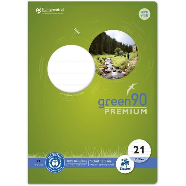 Schulheft Green A4 liniert Lineatur 21 16 Blatt-1