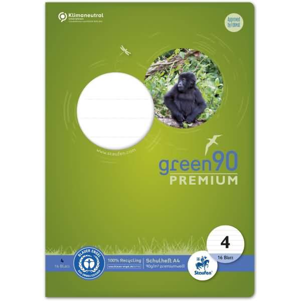 Schulheft Green A4 liniert Lineatur 4 16 Blatt-0