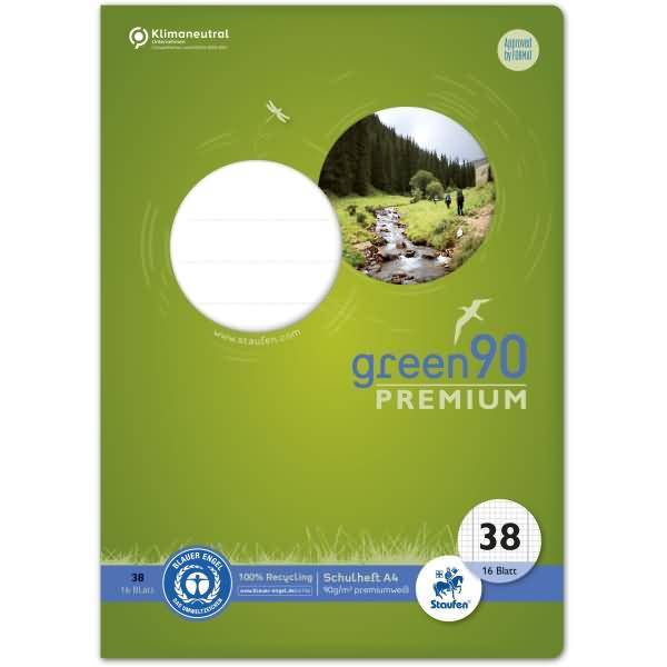 Schulheft Green A4 kariert 5mm Lineatur 38 16 Blatt-1