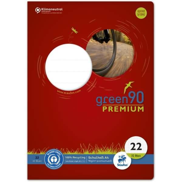 Schulheft Green A4 kariert 5mm Lineatur 22 32 Blatt-1