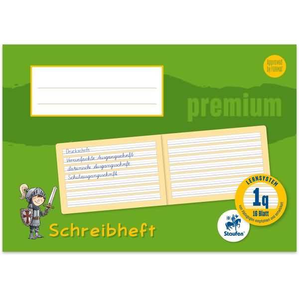 Schreibheft Premium A5 quer liniert Lineatur 1q 16 Blatt-0
