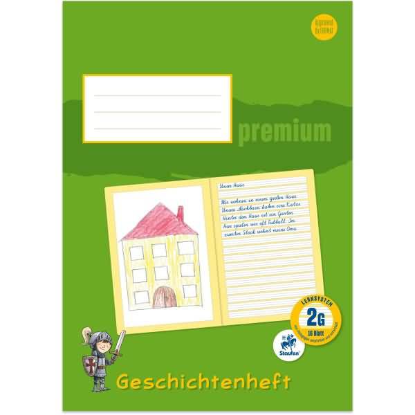 Geschichtenheft Premium A4 blanko/liniert m.Grundl. 2G 16 Blatt-0