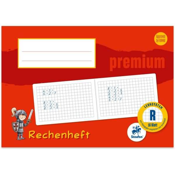 Rechenheft Premium A5 kariert Lineatur R 16 Blatt farbig mit Motiv-0