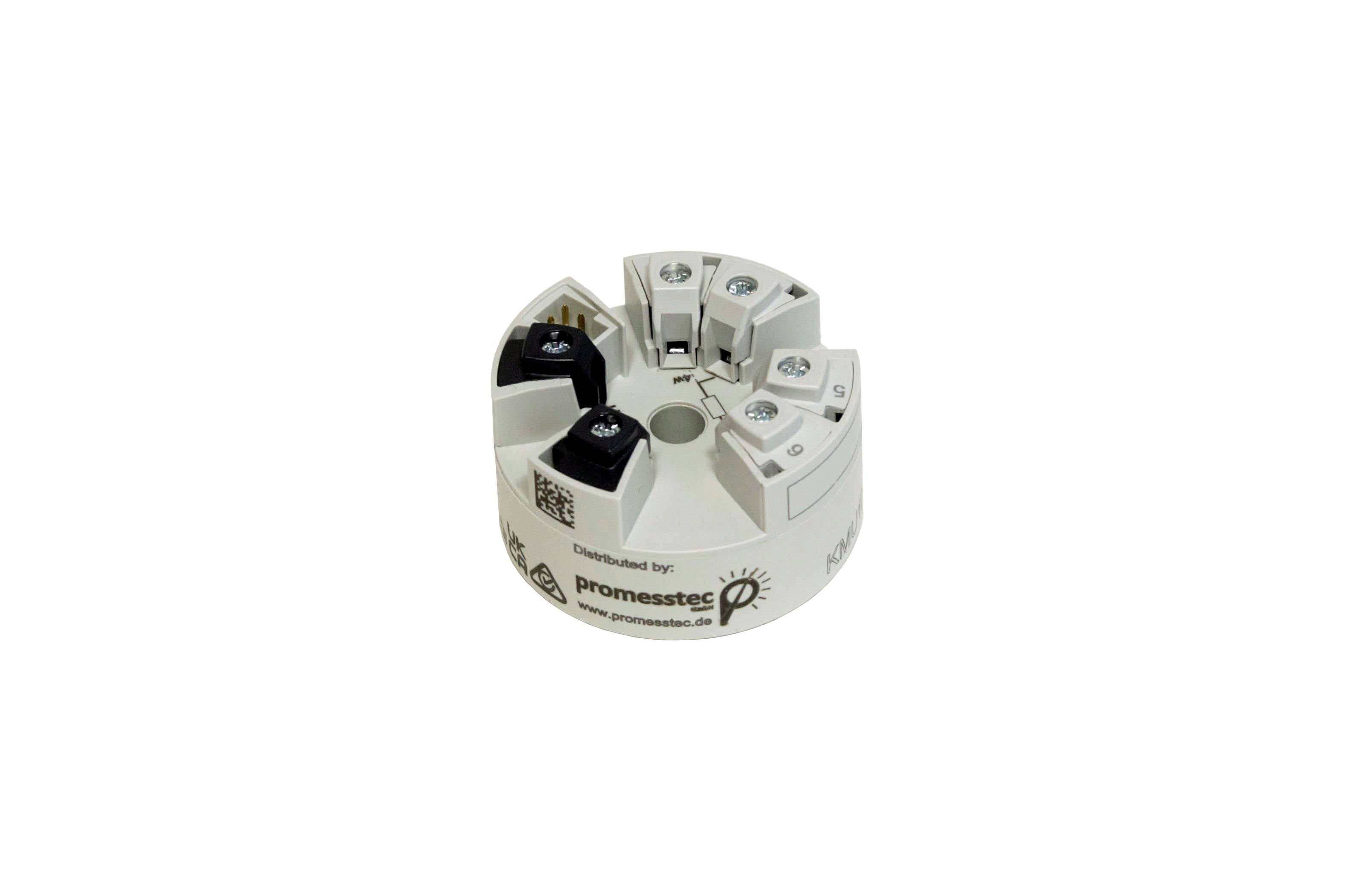 promesstec Kopfmessumformer / Eingang PT100 3-Leiter / Ausgang 4…20mA = 0°C…+100°C
