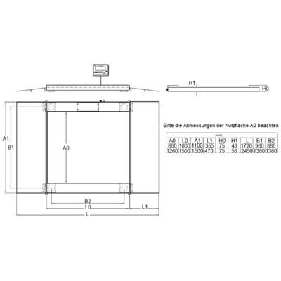 PCE Instruments Durchfahrwaage PCE-SD 1500 bis 1.500 kg |Ablesbarkeit 0,5 kg |inkl. Eichung M III |netzbetrieben-1
