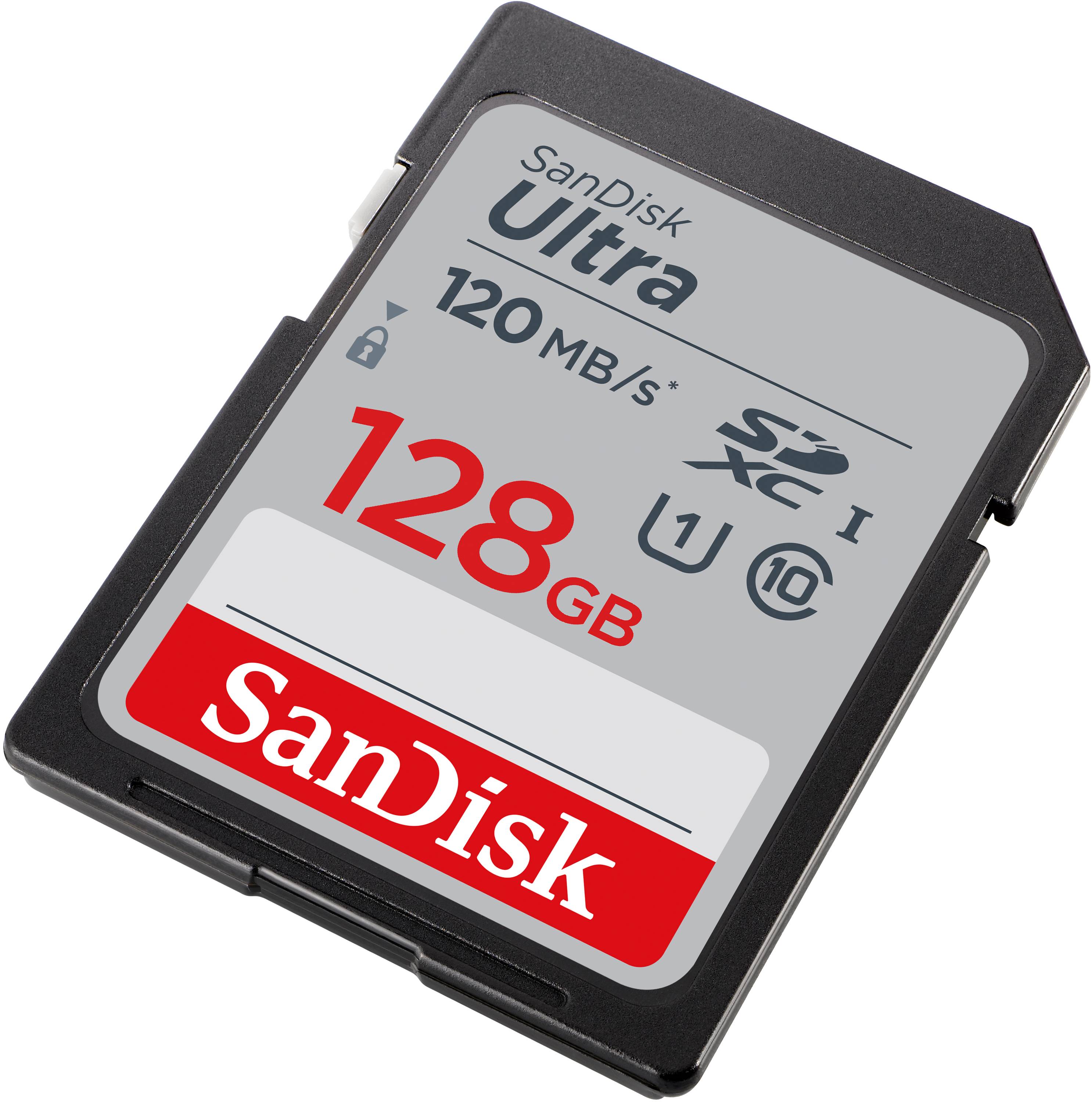 SanDisk SDXC Ultra 128GB (Class 10/UHS-I/120MB/s) SDXC-Karte 128 GB Class 10, UHS-I-3