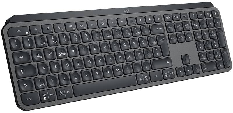 Logitech MX Keys Bluetooth® Tastatur Deutsch, QWERTZ Graphit Beleuchtet, Ergonomisch, Multipair-Funktion-2
