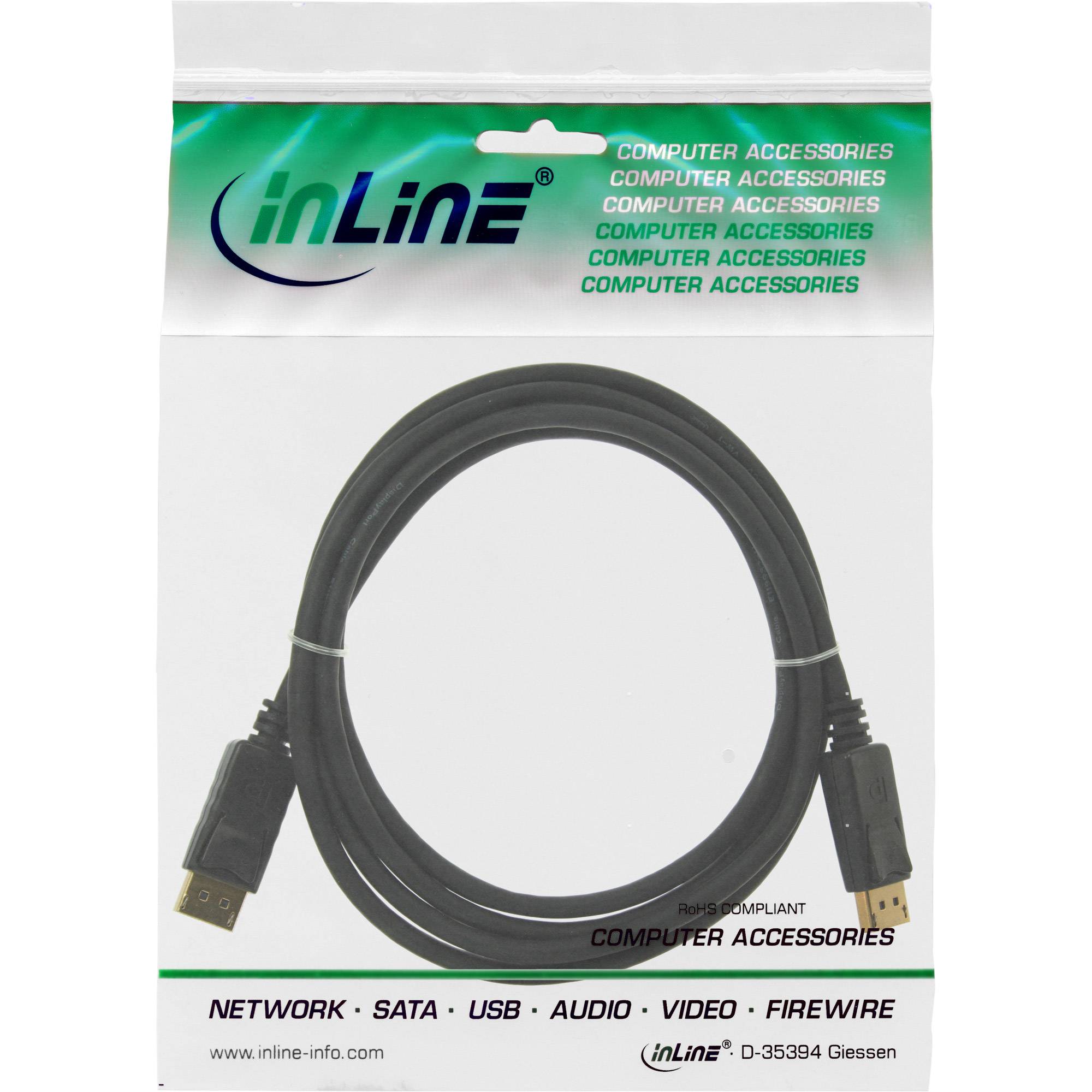 InLine® DisplayPort Kabel, schwarz, vergoldete Kontakte, 0,3m-2