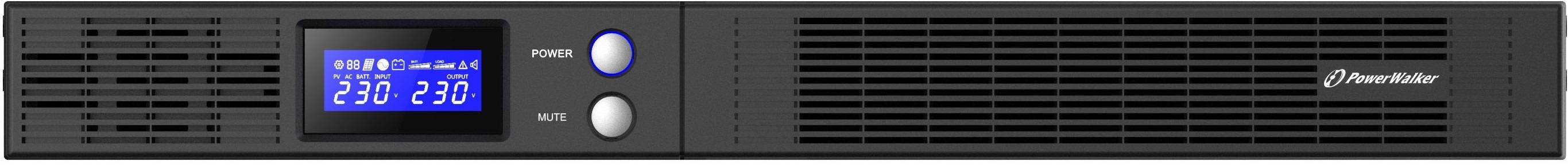 BLUEWALKER - PowerWalker VI 500 R1U - USV (Rack - einbaufähig) - AC 165-290 V - 300 Watt - 500 VA - 7 Ah - RS-232, USB --3