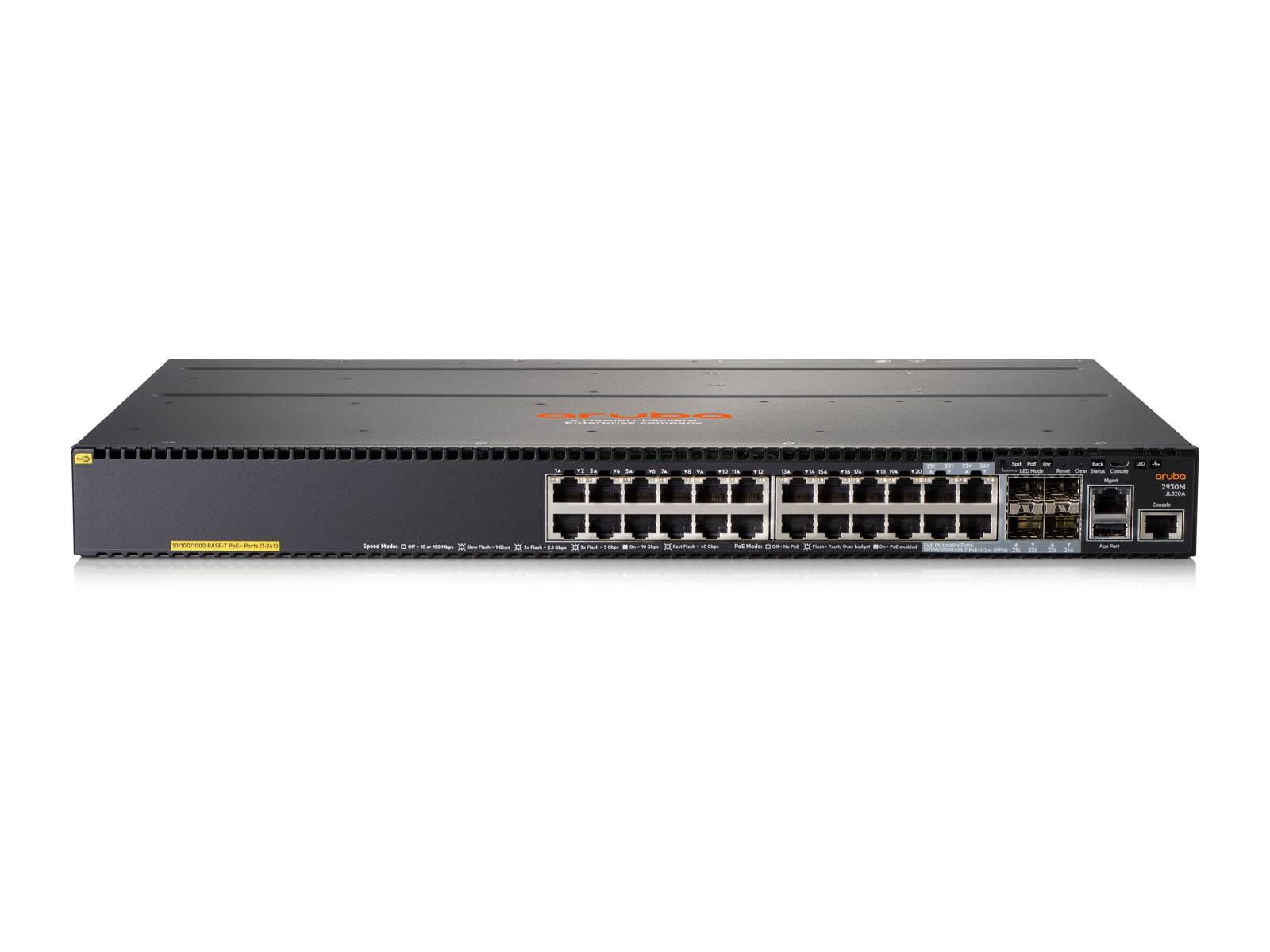 HPE Aruba 2930M 24G POE+ 1-Slot - Switch - L3 - managed - 20 x 10/100/1000 (PoE+)-2