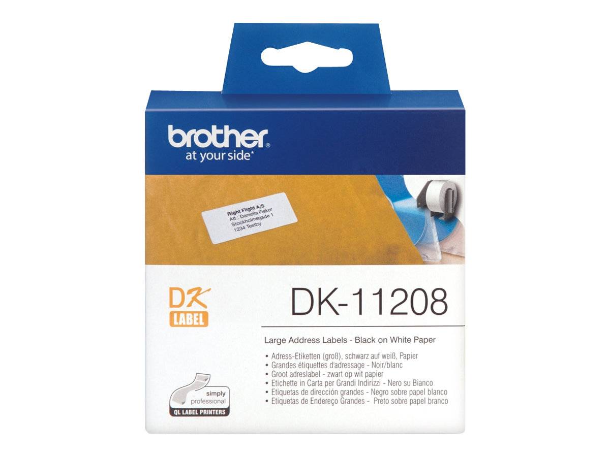 Brother DK-11208 - Schwarz auf Weiß - 400 Adressetiketten-1