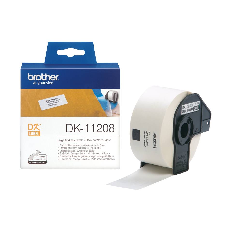 Brother DK-11208 - Schwarz auf Weiß - 400 Adressetiketten-4